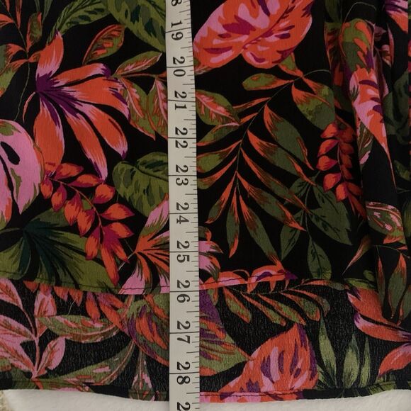 Terra & Sky Top Women's Size 1x Floral Colorful Peasant Ruffle Tie Front - Picture 6 of 6